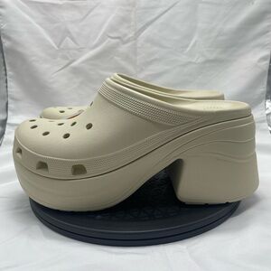 NEW Crocs Siren Platform Clog Mules Bone M 11